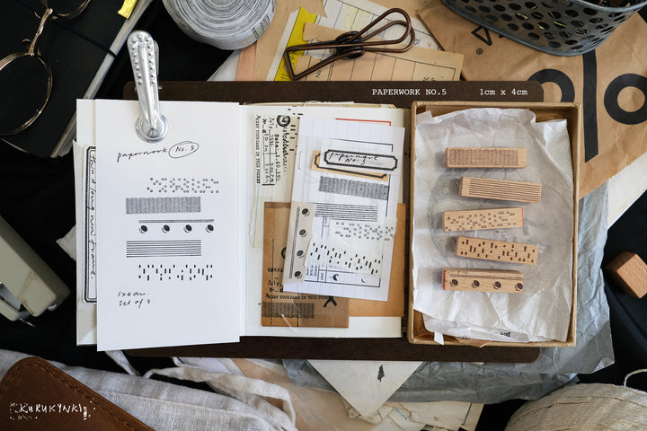 Kurukynki Paperwork Rubber Stamp Set - No. 5 