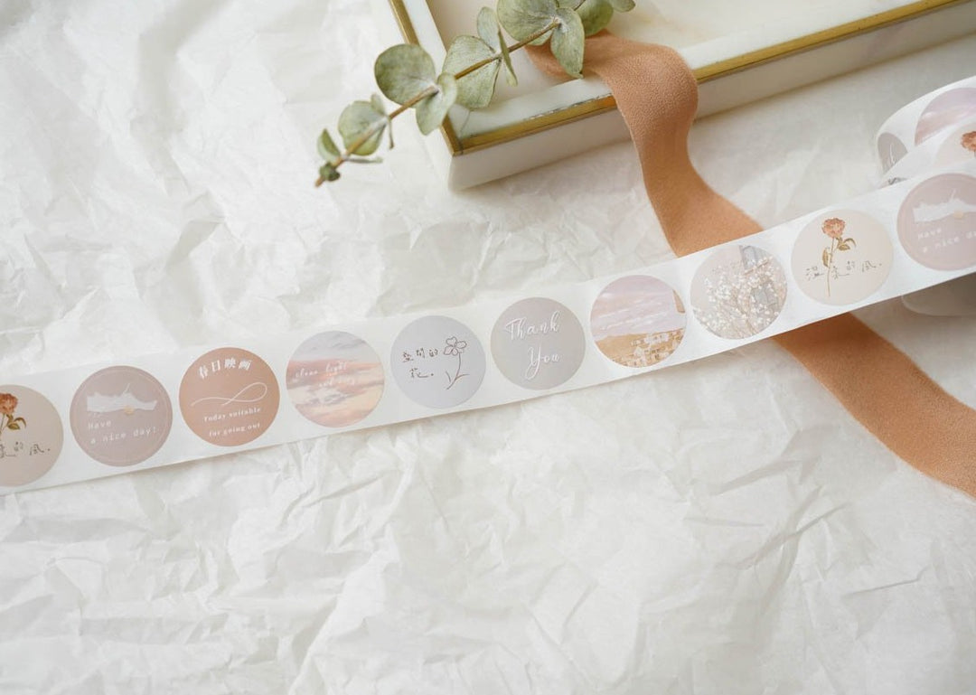 Freckles Tea Leaf and Petal Seals Sticker Roll - Petal