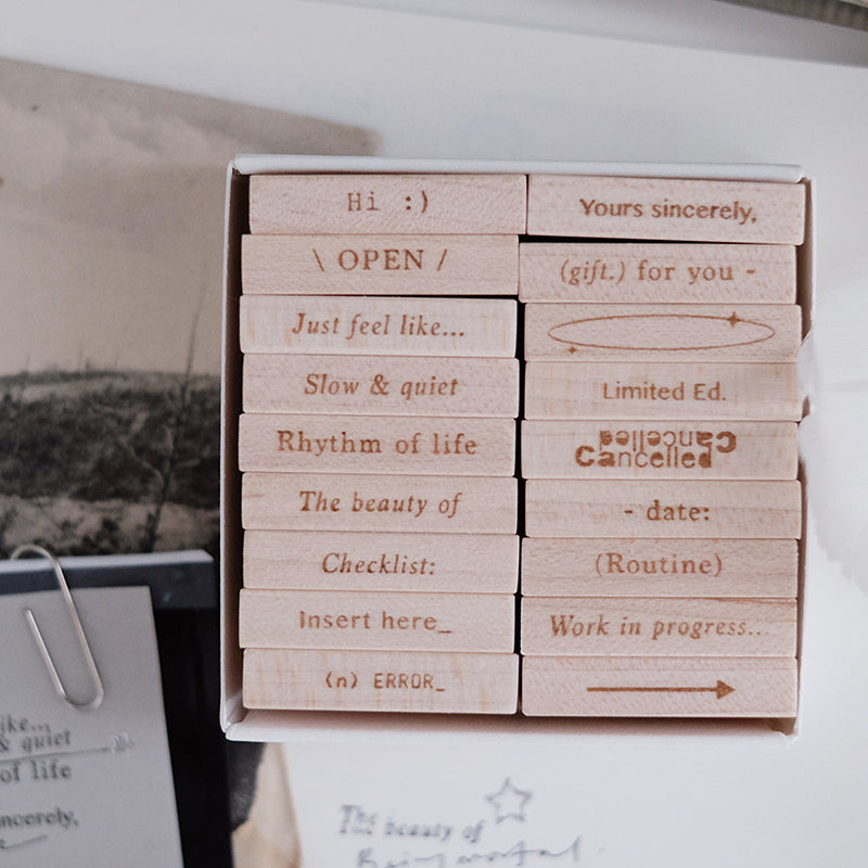 New Phavourite PC 9pt Tiny Text Rubber Stamp Set 