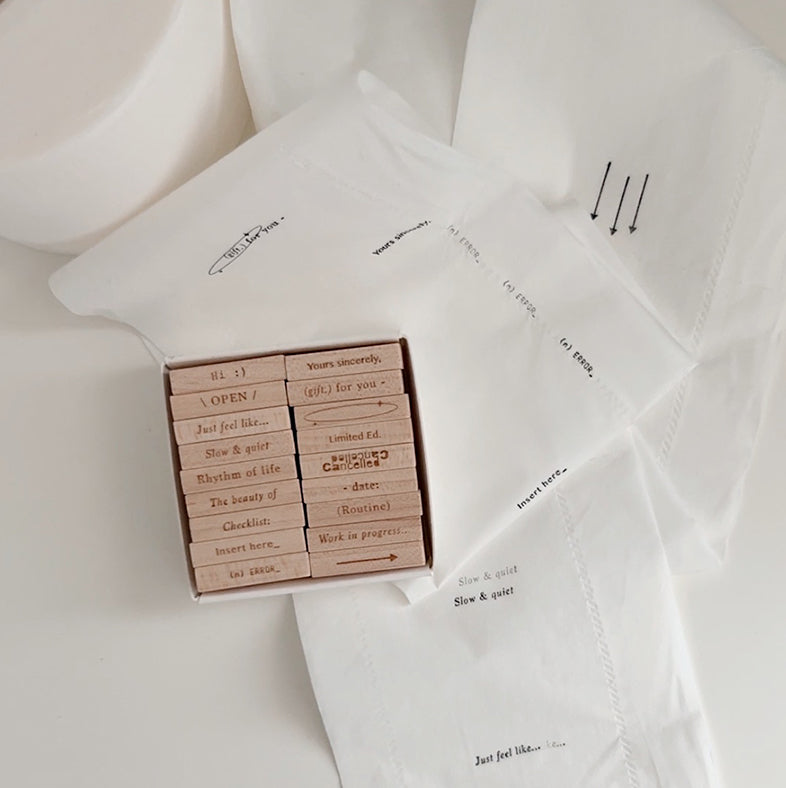 New Phavourite PC 9pt.(2) Tiny Text Rubber Stamp Set
