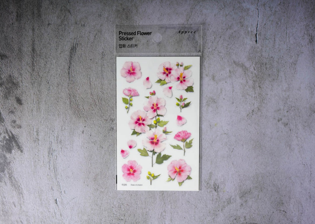 Appree Pressed Flower Stickers - Rose of Sharon