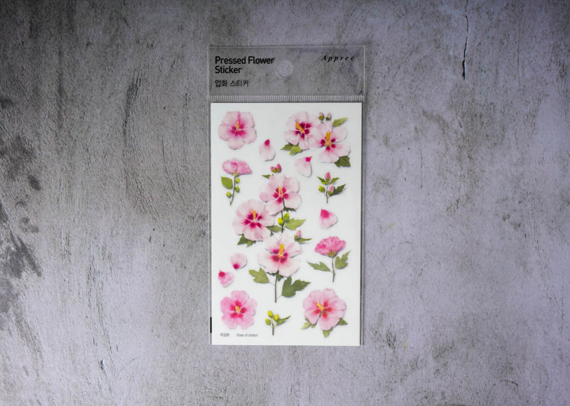 Appree Pressed Flower Stickers - Rose of Sharon