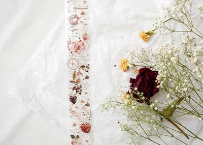 Freckles Tea Petal Series PET Tape - Roses and Berries 