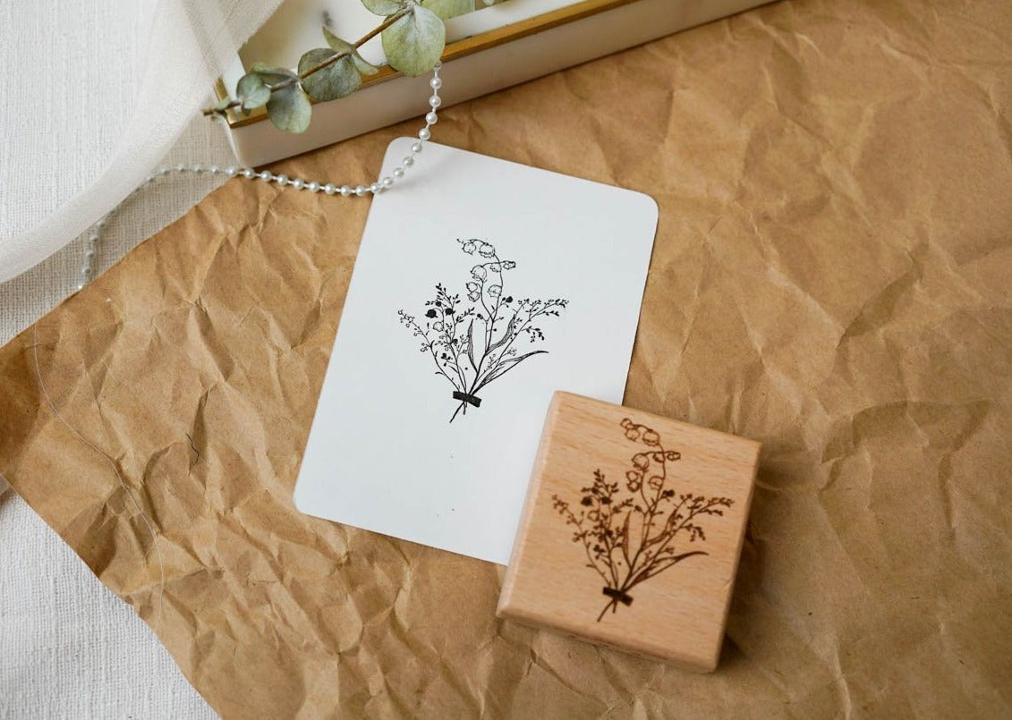 Freckles Tea Wooden Block Stamp - Bouquet 