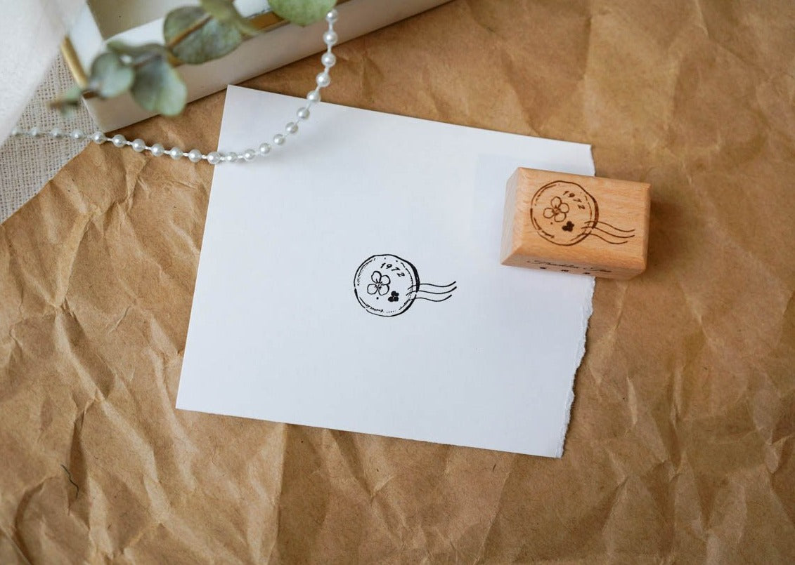 Freckles Tea Wooden Block Stamp - Postmark 1972 