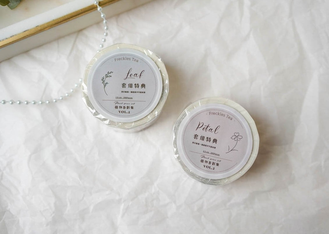 Freckles Tea Leaf and Petal Seals Sticker Roll 