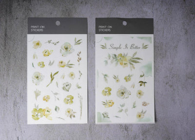MU Print-on Stickers - Watercolor Cool Flowers - No. 081