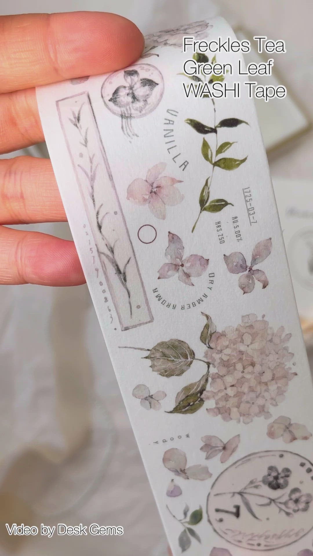 Freckles Tea Leaf Series Tape - Green Leaf